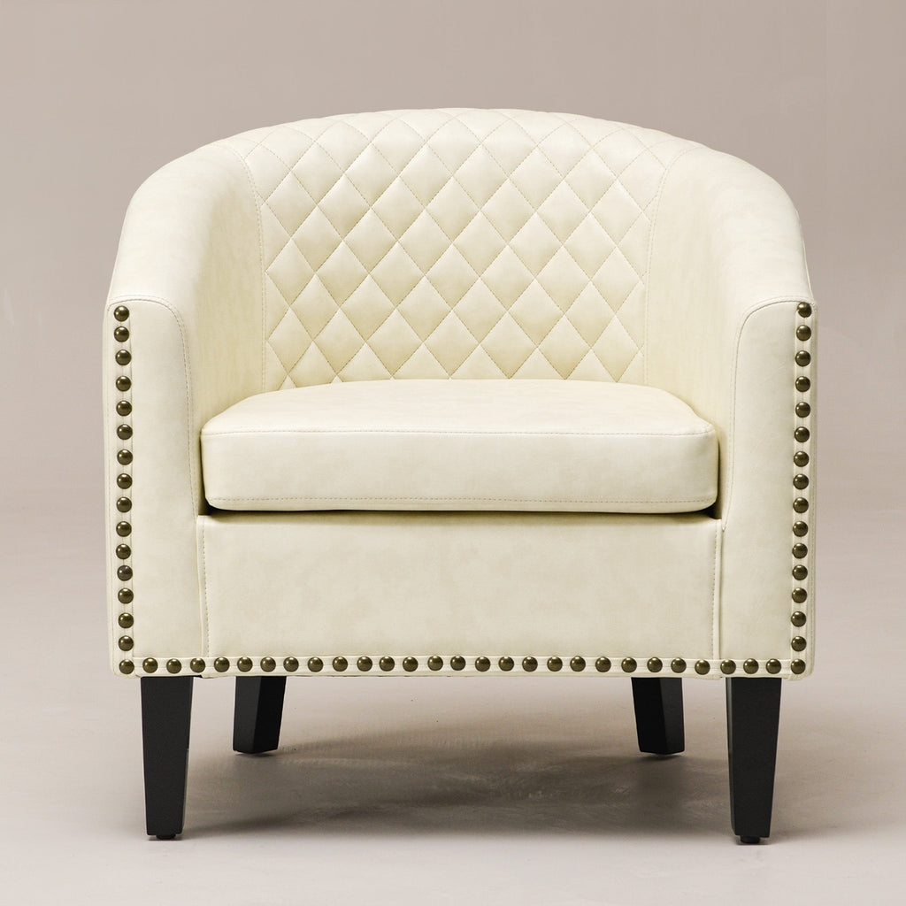 Logan Faux Leather Tufted Club Chair