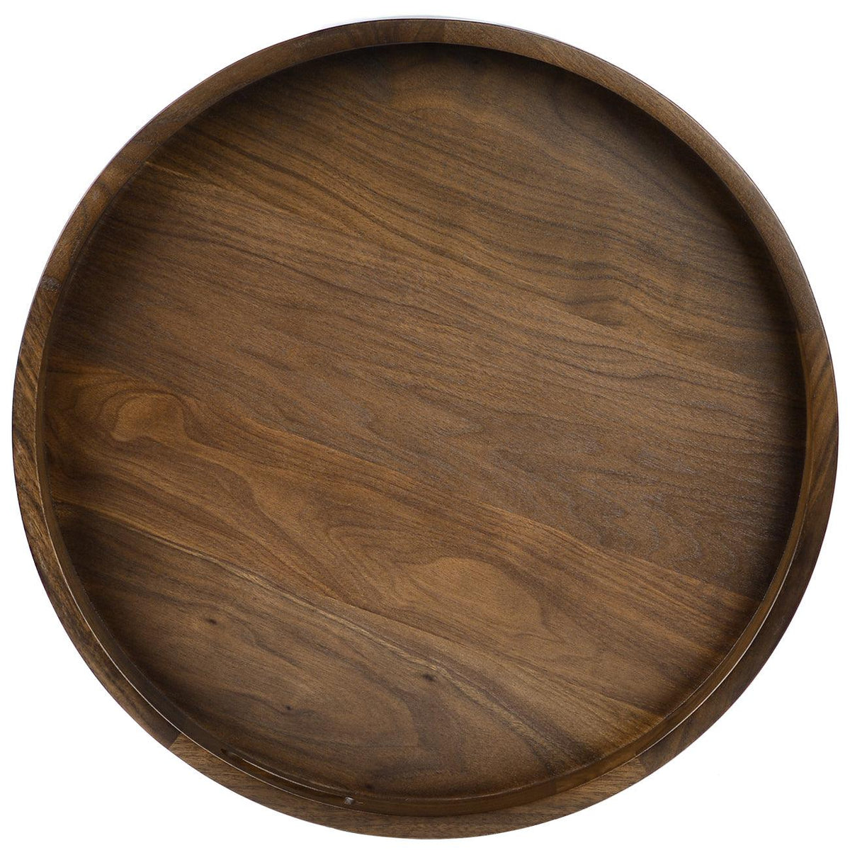 Teratect Round Black Walnut Serving Tray