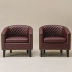 Logan Faux Leather Tufted Club Chair