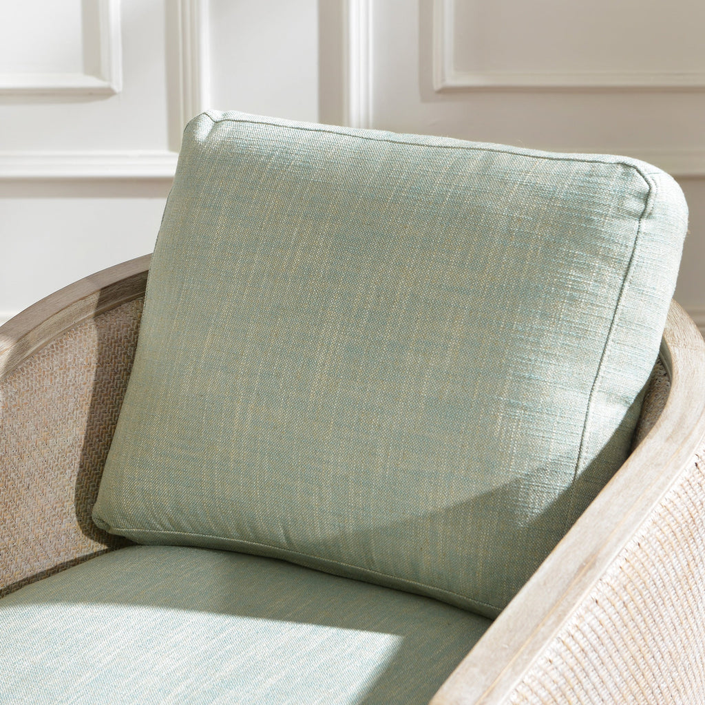 Claude Linen Swivel Cane Chair