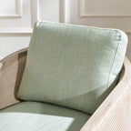 Claude Linen Swivel Cane Chair