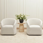 Susie Bouclé Swivel Barrel Chair