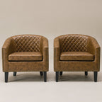 Logan Faux Leather Tufted Club Chair