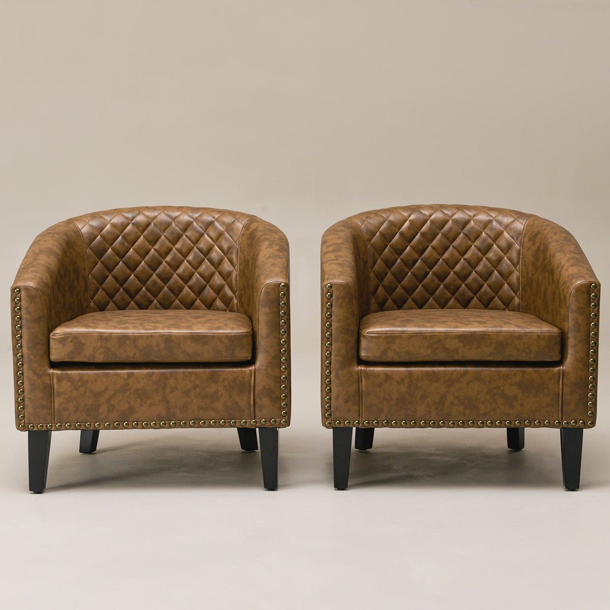 Logan Faux Leather Tufted Club Chair