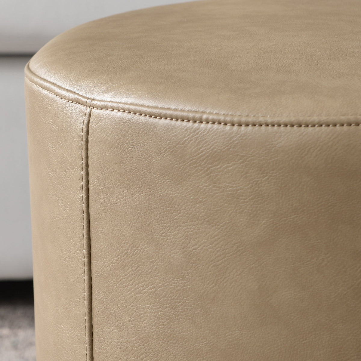 Elof Faux Leather Ottoman