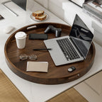 Teratect Round Black Walnut Serving Tray