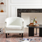 Louis Faux Leather Tufted Club Chair