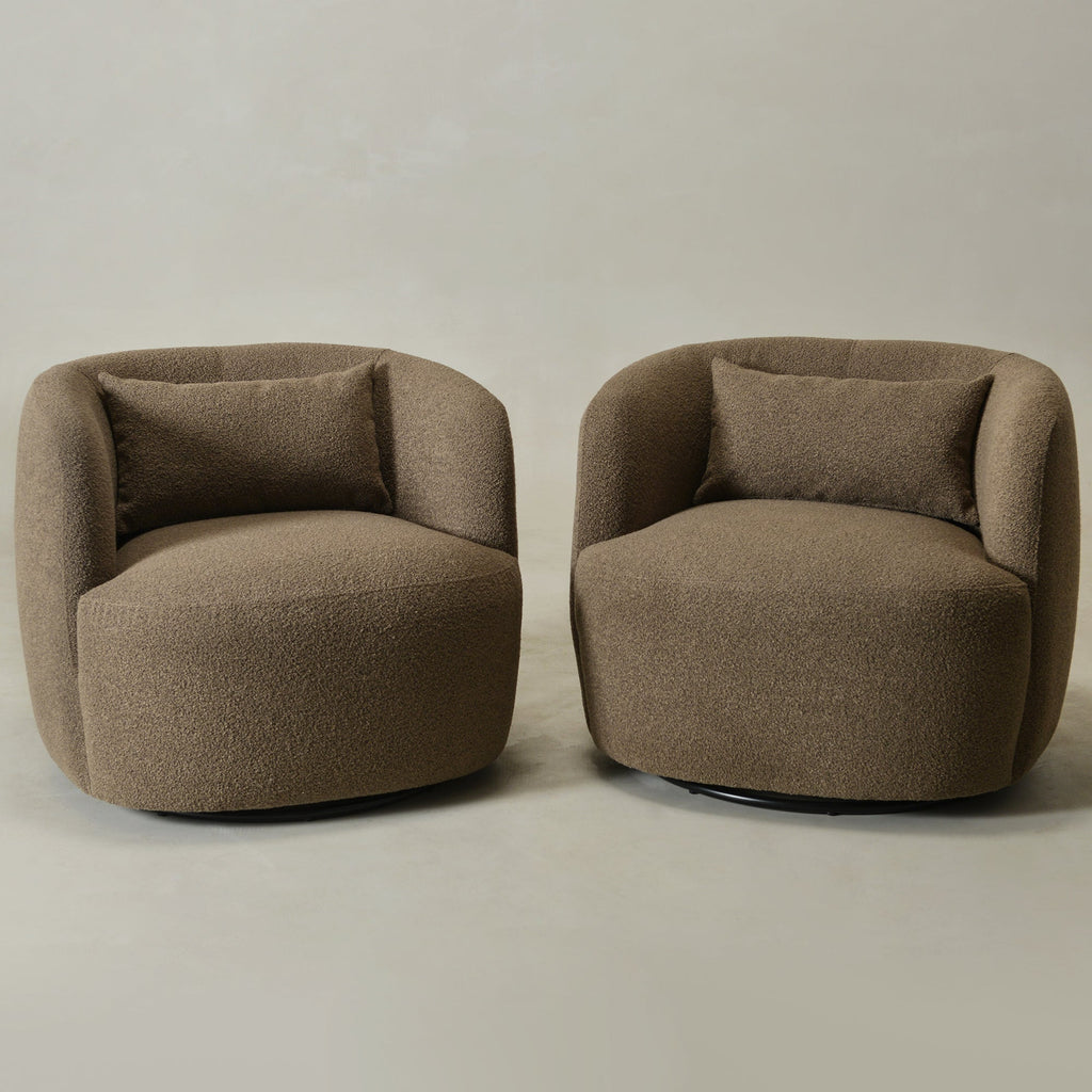 Ashlie Bouclé Swivel Barrel Chair