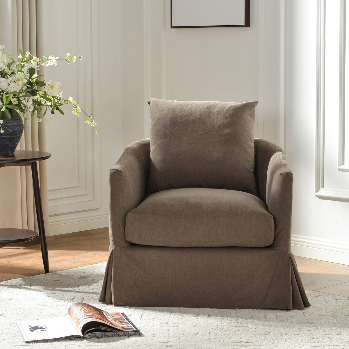 Eliza Slipcover Swivel Barrel Chair