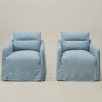 Clara Linen Slipcover Swivel Chair