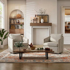 Claude Bouclé Swivel Barrel Chair