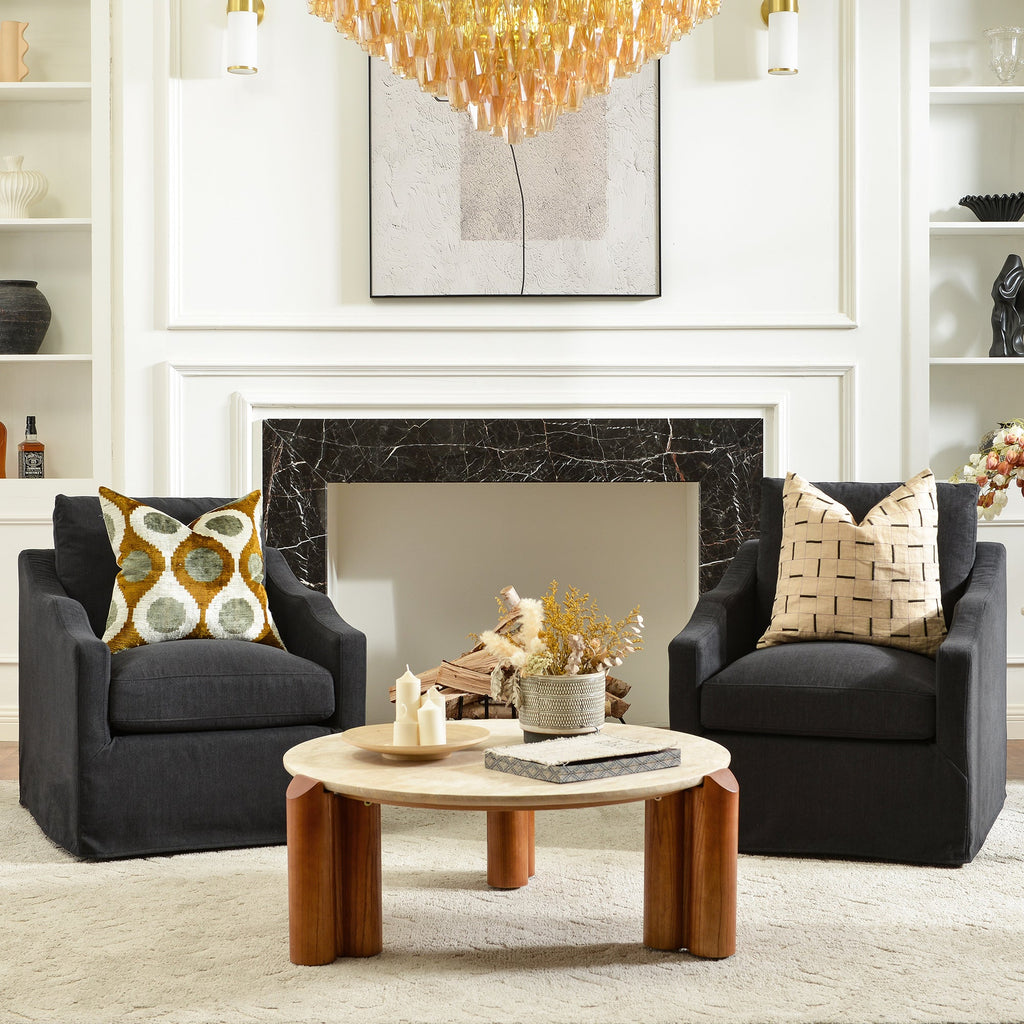 Charles Slipcover Swivel Barrel Chair