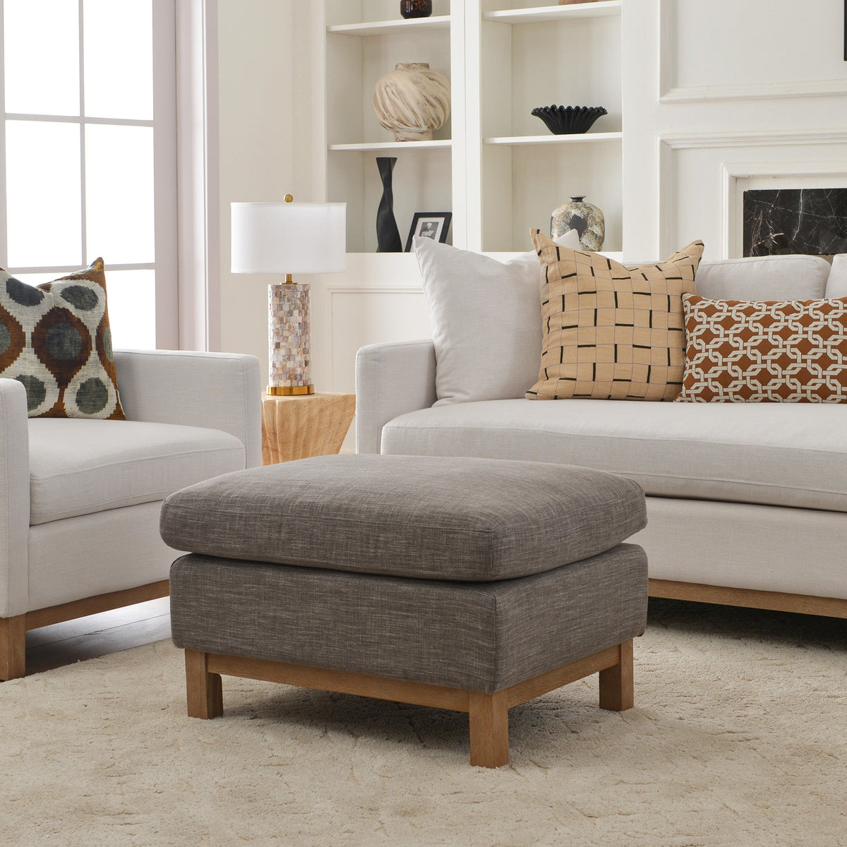 Albert Premium Linen Ottoman