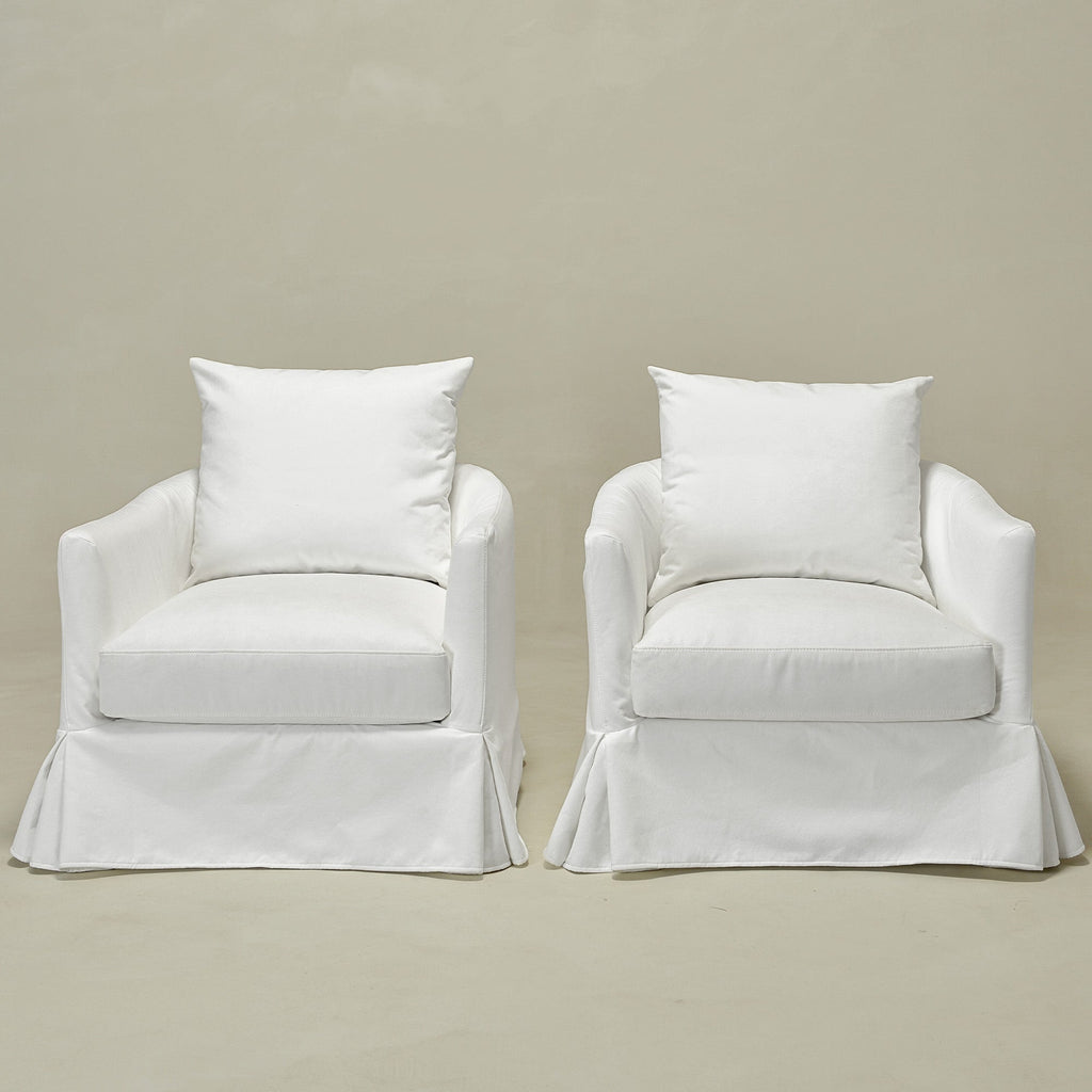 Eliza Slipcover Swivel Barrel Chair