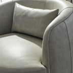 Ashlie Leather Swivel Barrel Chair