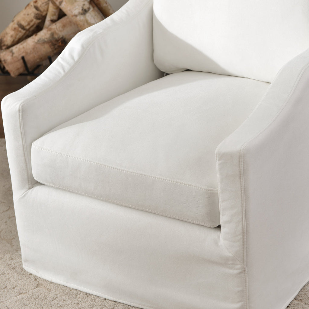 Charles Slipcover Swivel Barrel Chair