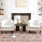 Louis Faux Leather Tufted Club Chair