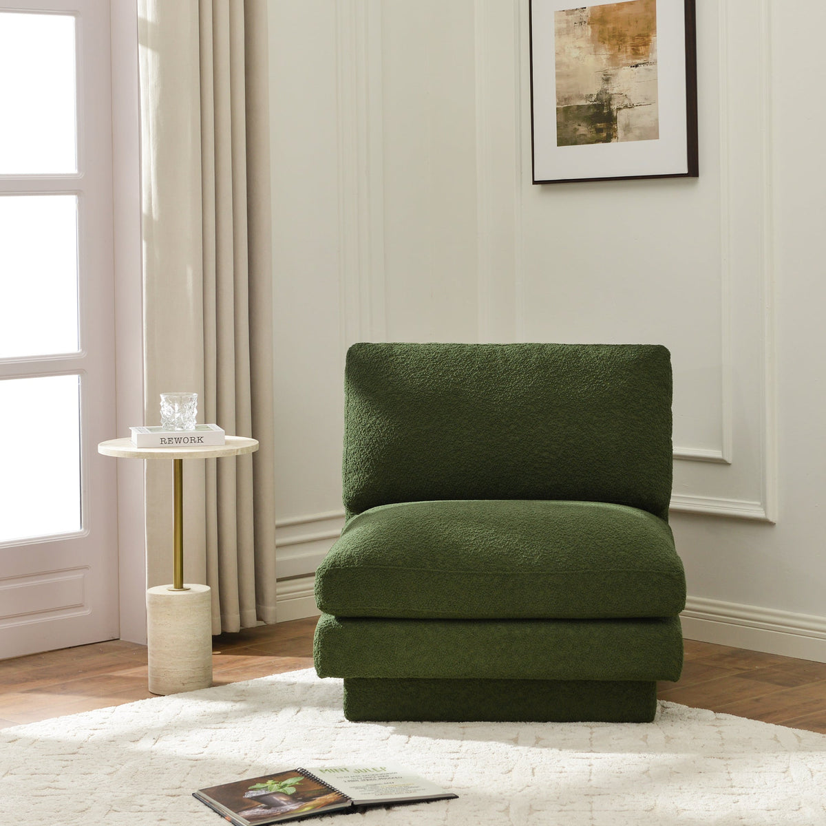 Montyne Bouclé Armless Chair