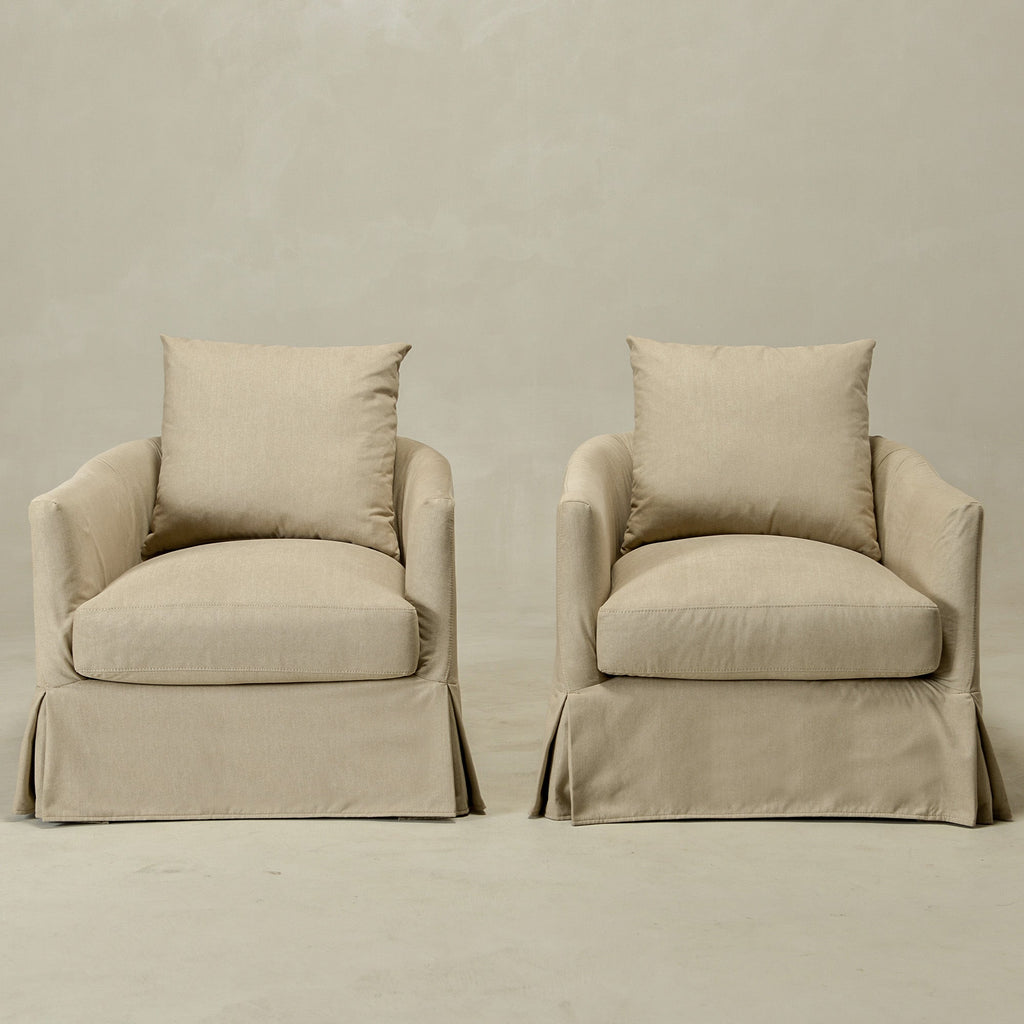 Eliza Slipcover Swivel Barrel Chair