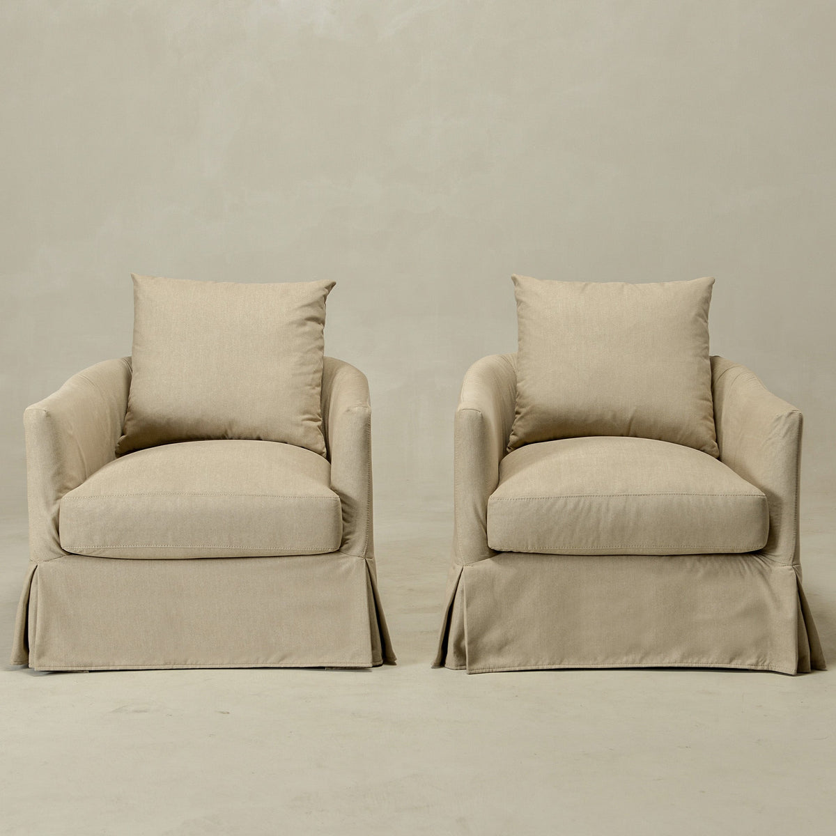 Eliza Slipcover Swivel Barrel Chair