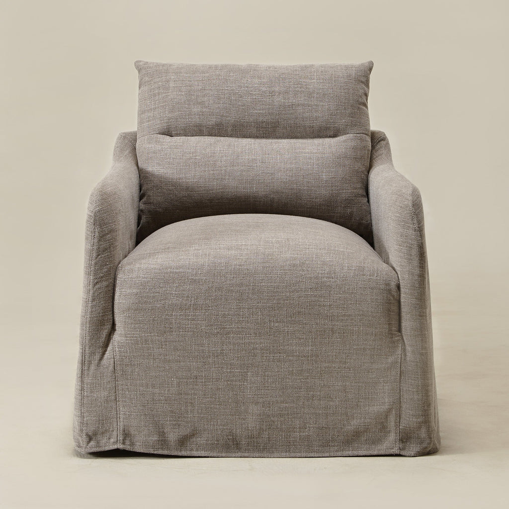 Clara Linen Slipcover Swivel Chair