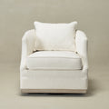 Minerva Linen Swivel Barrel Chair