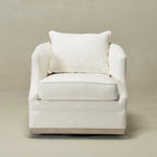 Minerva Linen Swivel Barrel Chair