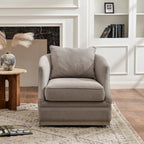 Minerva Linen Swivel Barrel Chair