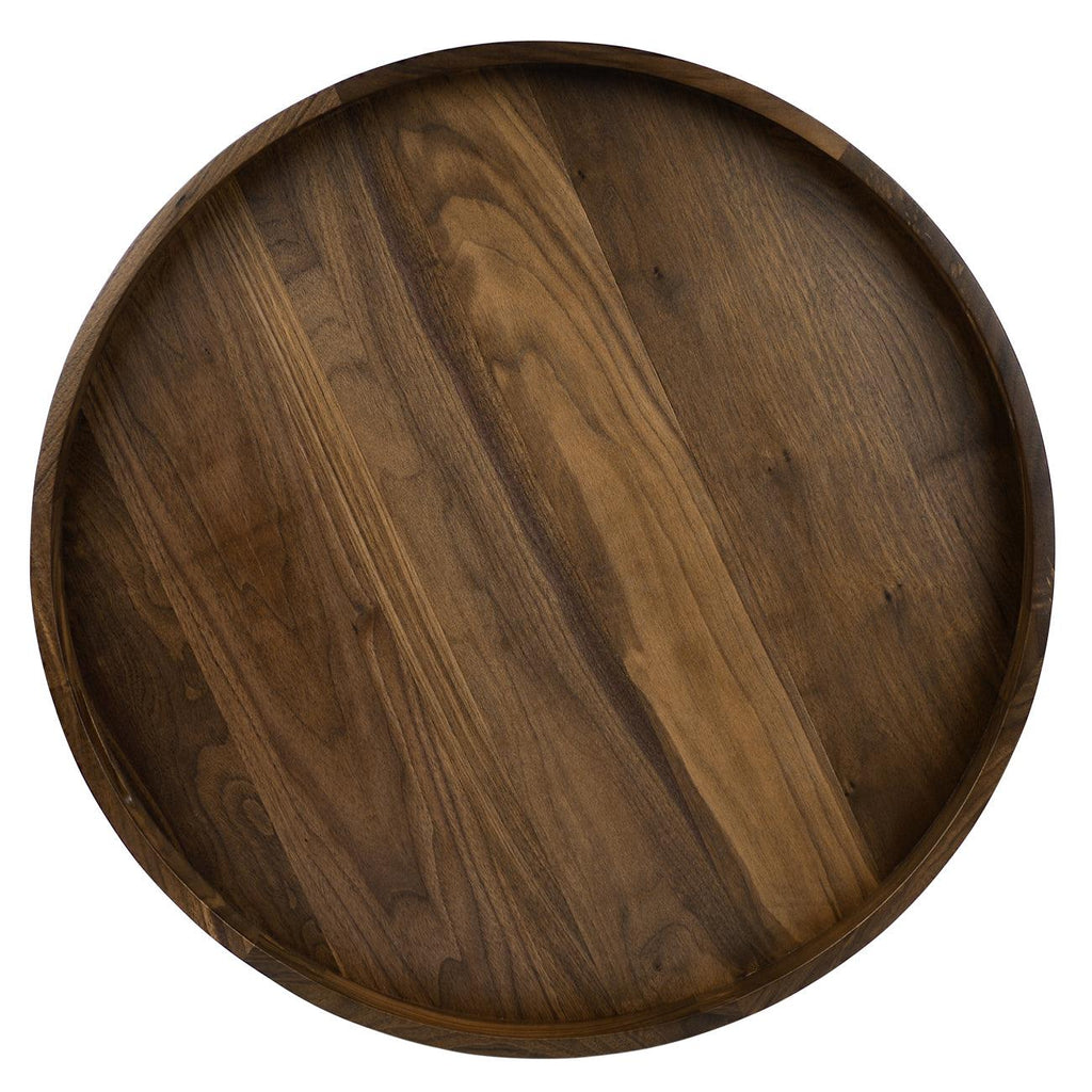 Teratect Round Black Walnut Serving Tray