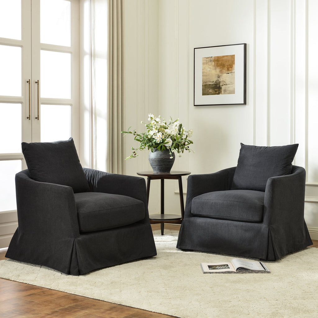 Eliza Slipcover Swivel Barrel Chair