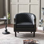 Louis Faux Leather Tufted Club Chair