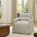 Clara Linen Slipcover Swivel Chair