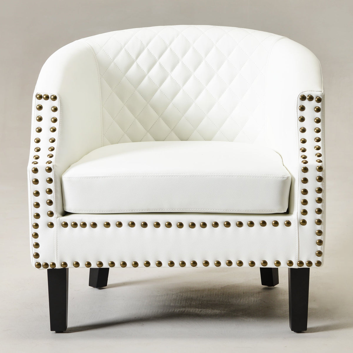 Louis Faux Leather Tufted Club Chair
