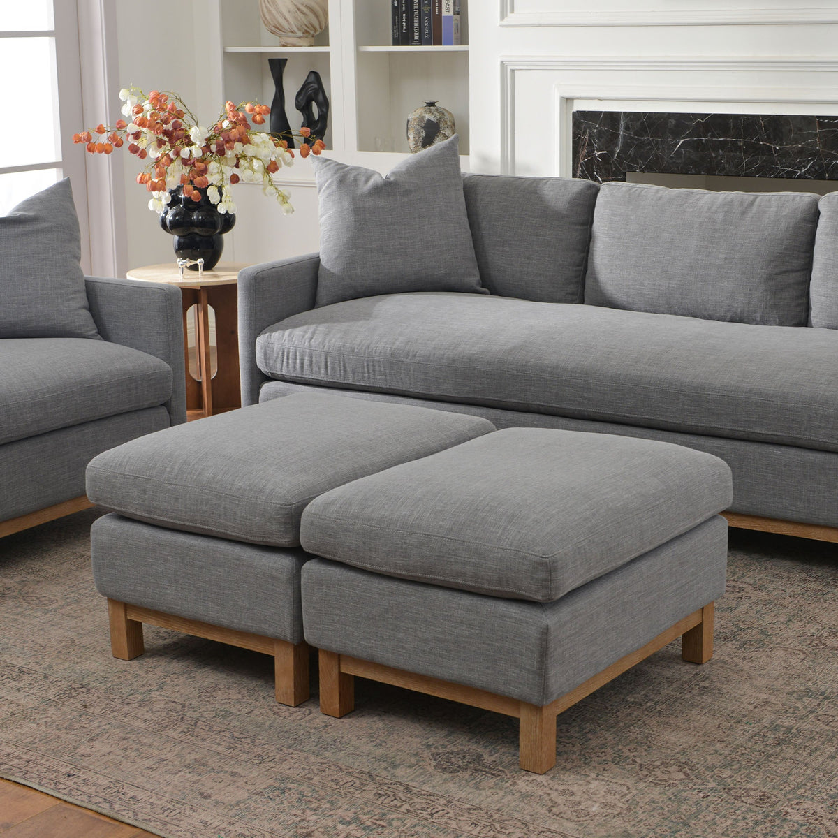 Albert Premium Linen Ottoman