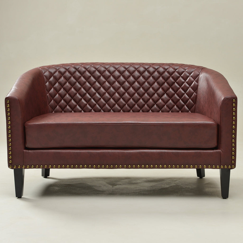Logan Faux Leather Tufted Loveseat