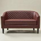 Logan Faux Leather Tufted Loveseat
