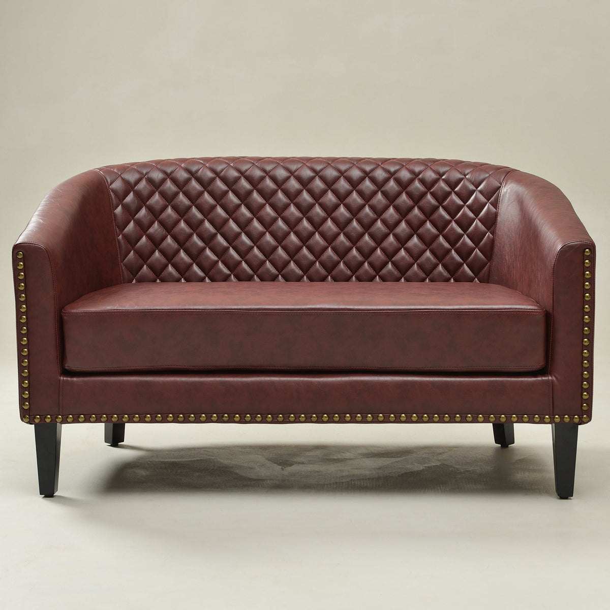 Logan Faux Leather Tufted Loveseat