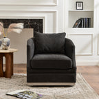 Minerva Linen Swivel Barrel Chair