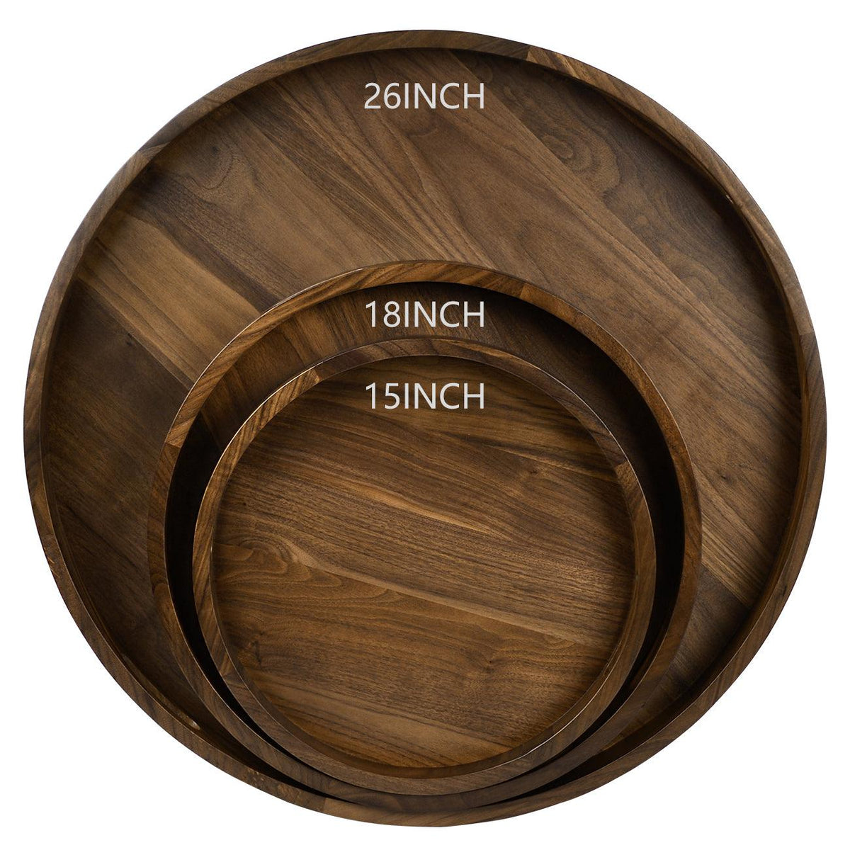 Teratect Round Black Walnut Serving Tray