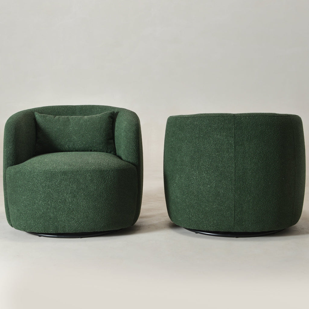 Ashlie Bouclé Swivel Barrel Chair
