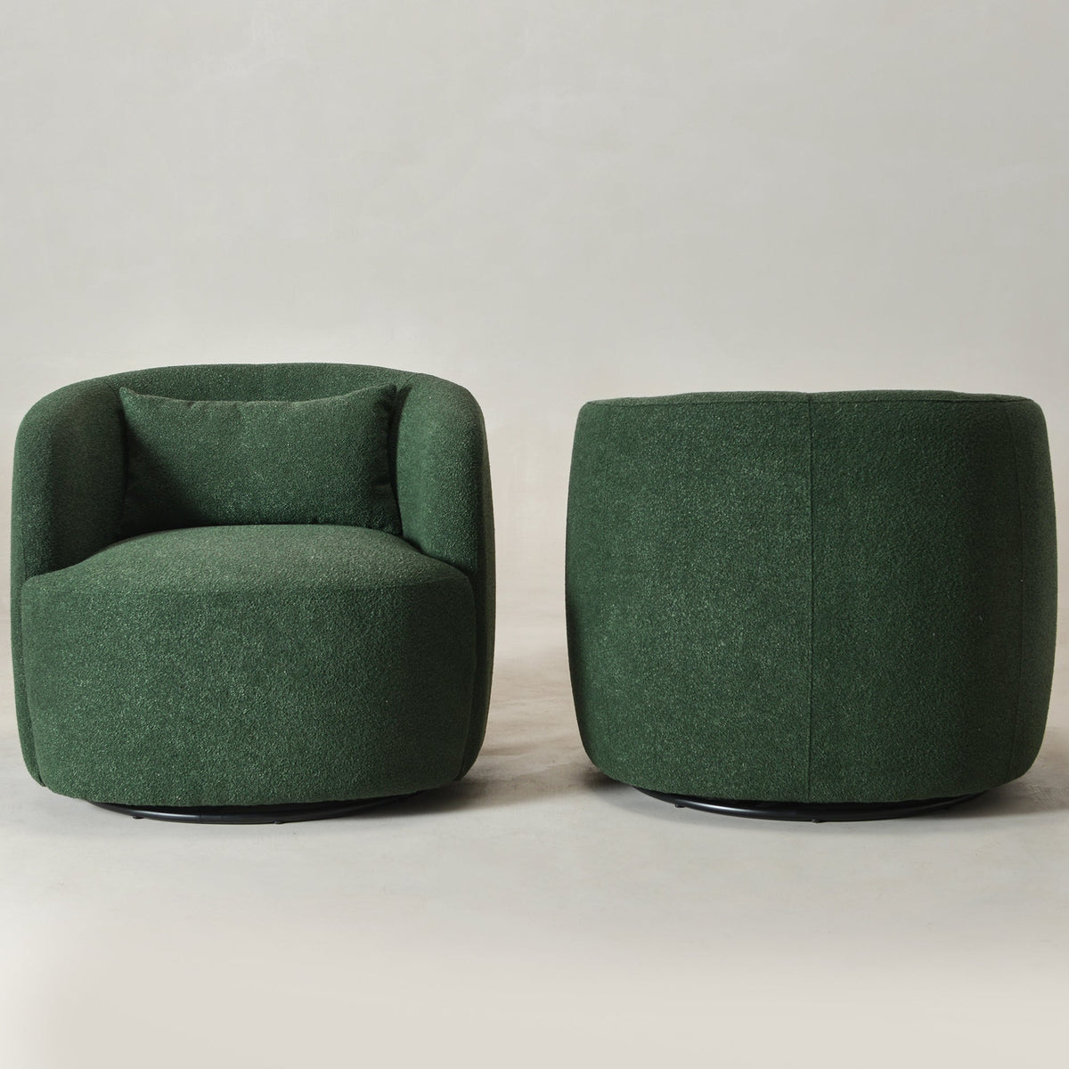 Ashlie Bouclé Swivel Barrel Chair