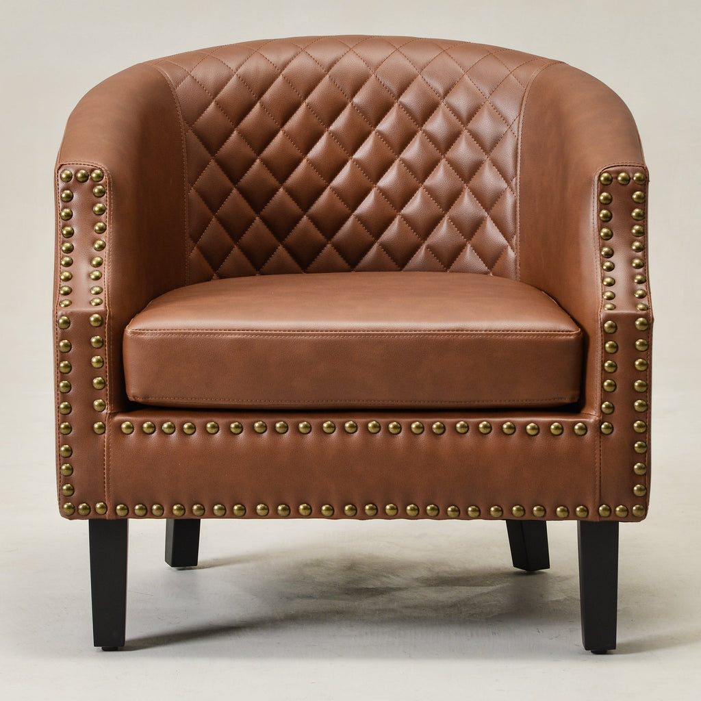 Louis Faux Leather Tufted Club Chair