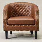 Louis Faux Leather Tufted Club Chair