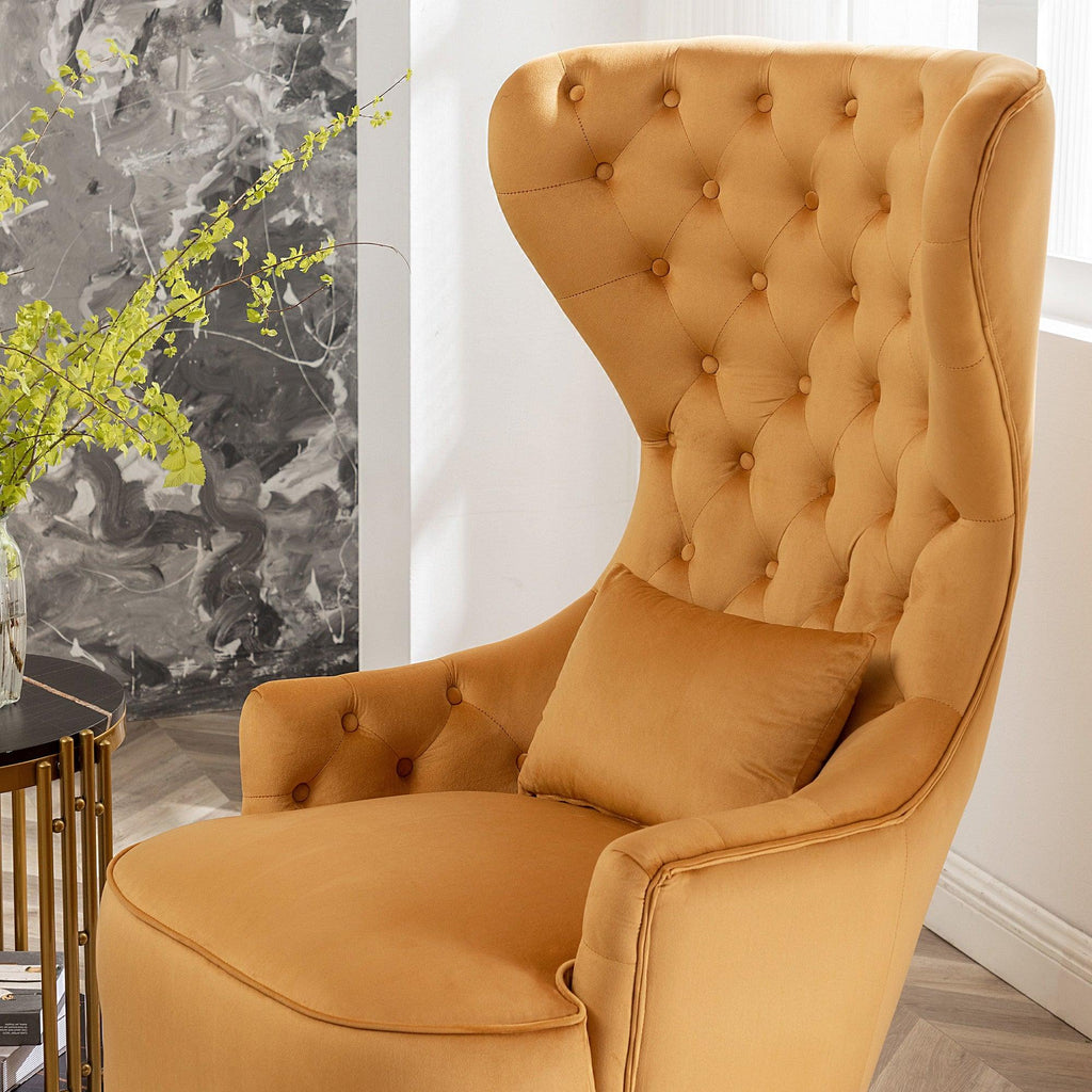 Letitia Velvet Wingback Accent Chair