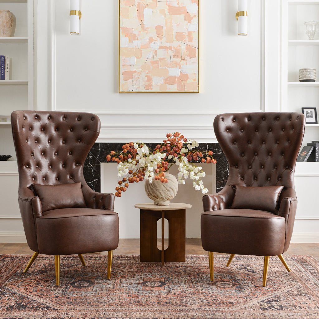 Letitia Faux Leather Wingback Chair