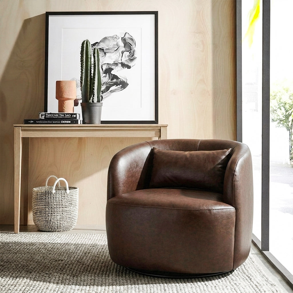 Ashlie Faux Leather Swivel Chair