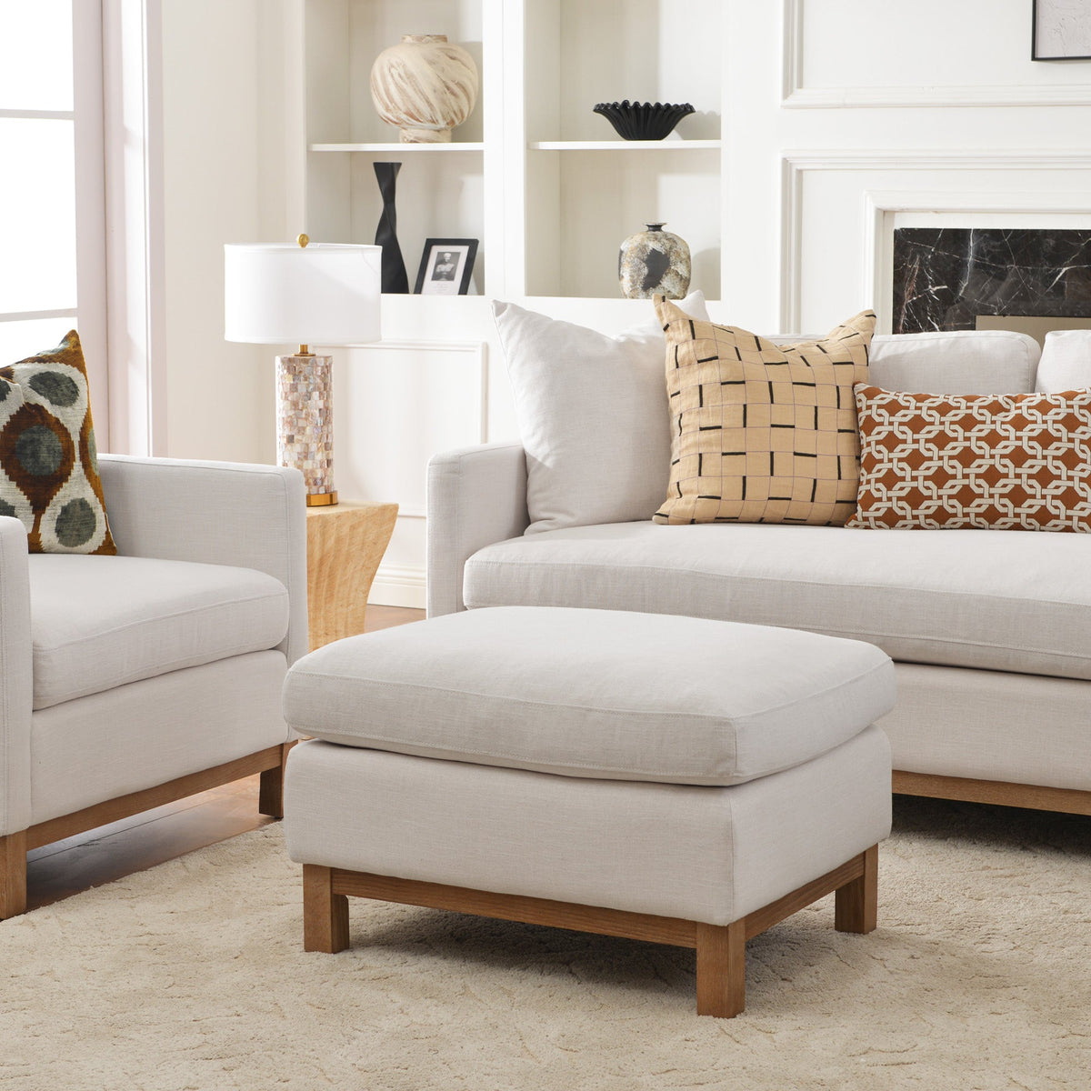 Albert Premium Linen Ottoman
