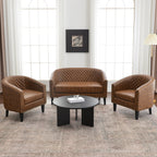 Logan Faux Leather Tufted Loveseat