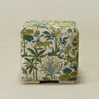 Teratect Exclusive | Ida Embroidered Fabric Square Ottoman