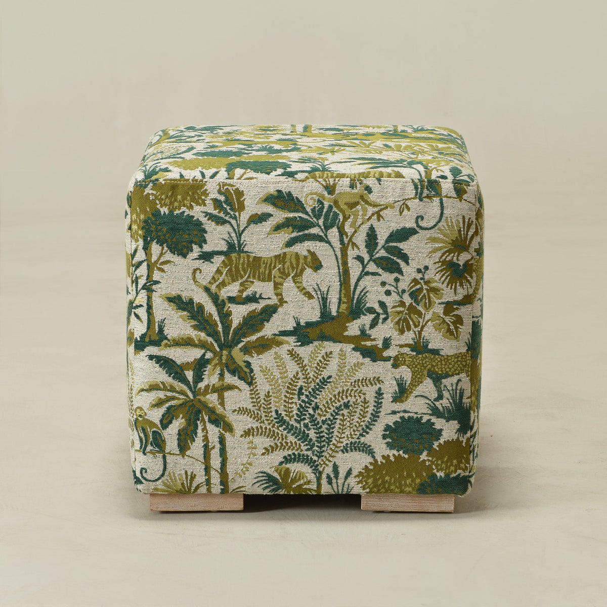 Teratect Exclusive | Ida Embroidered Fabric Square Ottoman